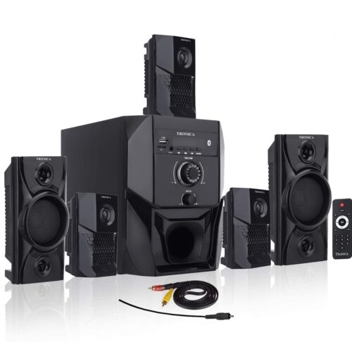 Tronica Super King 40W 5.1 Bluetooth Home Theater System with FM/PenDrive/Sd Card/Mobile/Aux Support & Remote (5.1 Speaker Set Jet Black)